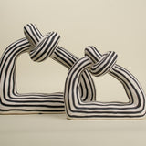 Clio Black and White Ceramic Twist Sculpture