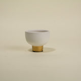 Lottie White and Gold Footed Ceramic Vase