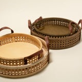 Nora Natural Rattan and Leather Basket