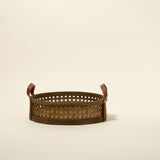 Nora Natural Rattan and Leather Basket