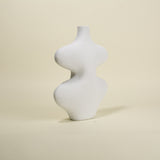 Thea Wavy White Ceramic Vase